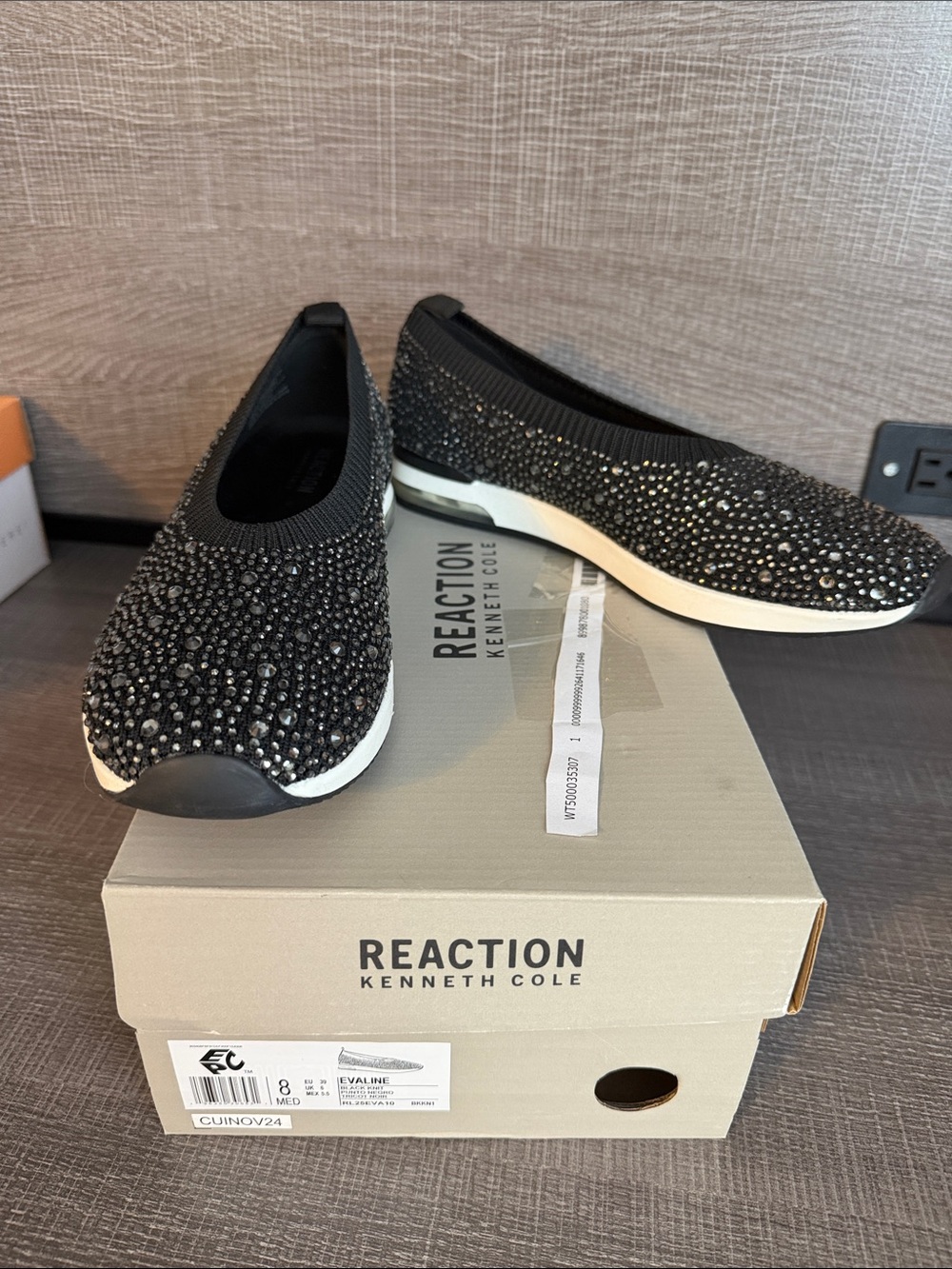Reaction Kenneth Cole Black Embellished Slip-On Sneakers